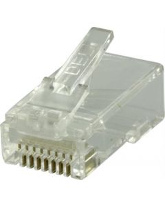 DELTACO MD-18, RJ45 connector voor patchkabel, transparant, Cat6, 20 stuks