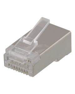 DELTACO MD-21S, RJ45 connector voor patchkabel, Cat6a, afgeschermd, inclusief insert, 20-pack