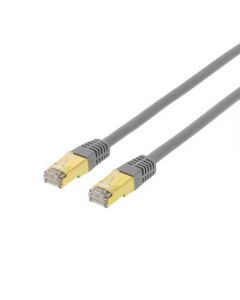 Cat7, S/FTP, 100% koper patchkabel, 600MHz, 8 aderig (4-paar), 15m, grijs, RJ45, LSZH(Halogen Free), Delta gecertificeerd, lifetime garantie