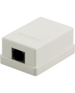 Wandcontactdoos, Cat 5e, UTP 1xRJ45, onderinvoer, opbouw