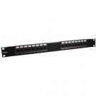 Cat5e UTP 180º 1U 16 ports RJ45 LSA patchpaneel