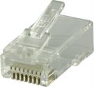 DELTACO MD-18, RJ45 connector voor patchkabel, transparant, Cat6, 20 stuks