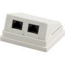 Wandcontactdoos, Cat 5e, UTP 2x RJ45, Schuif